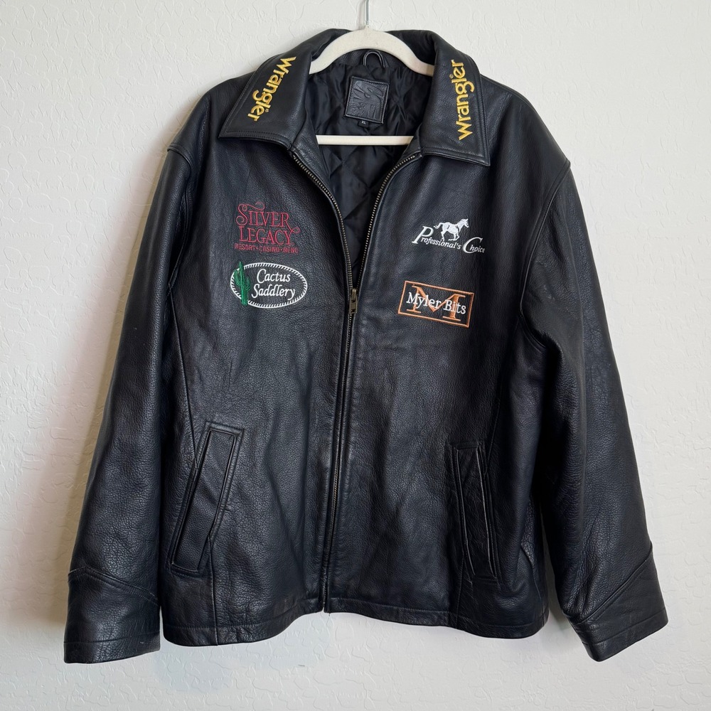 VTG Reno Rodeo 2008 Team Roping Contestant XL Wrangler's Men's LEATHER Jacket